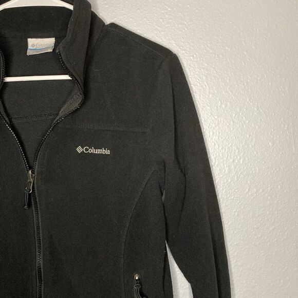 Columbia Black Full Zip Collared Fleece Size Small - Picture 5 of 12